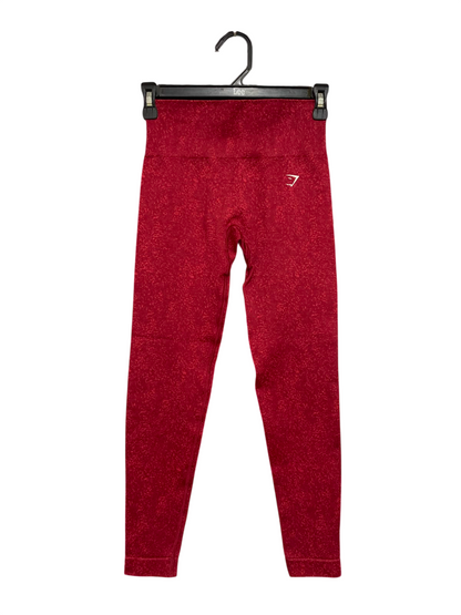 GYMSHARK |XS| WAIST 22| WOMEN'S RED HEATHERED SEAMLESS HIGH-WAISTED WORKOUT LEGGINGS