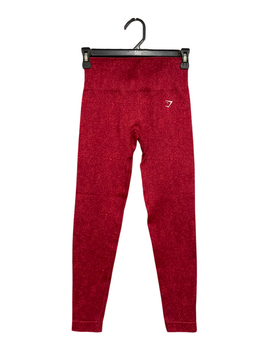 GYMSHARK |XS| WAIST 22| WOMEN'S RED HEATHERED SEAMLESS HIGH-WAISTED WORKOUT LEGGINGS