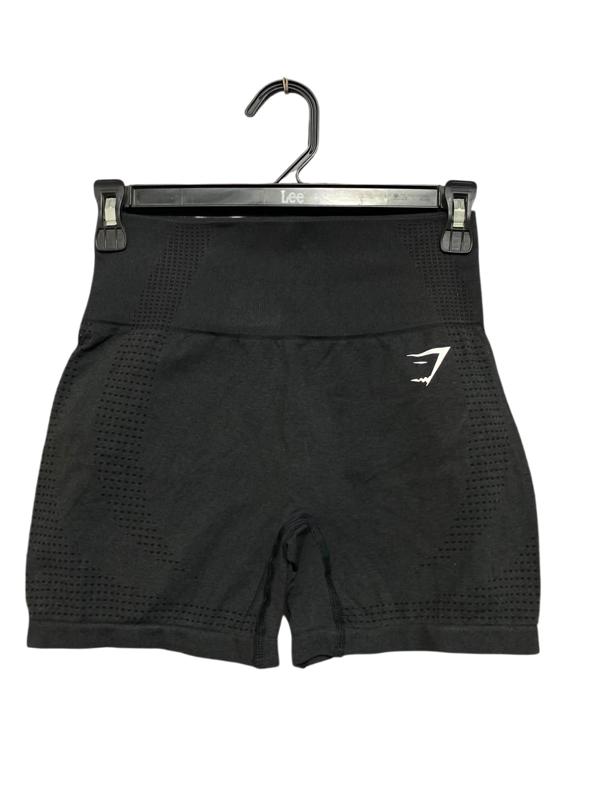 GYMSHARK |XS| WAIST 23| WOMEN'S BLACK SEAMLESS HIGH-WAISTED MESH WORKOUT SHORTS