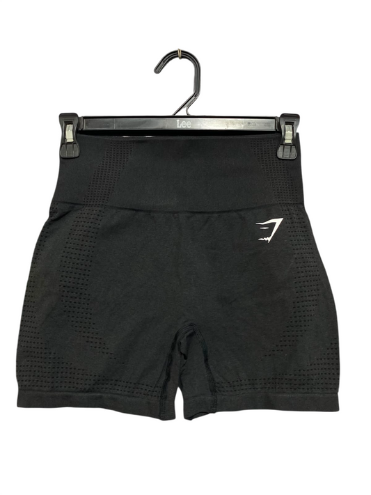 GYMSHARK |XS| WAIST 23| WOMEN'S BLACK SEAMLESS HIGH-WAISTED MESH WORKOUT SHORTS