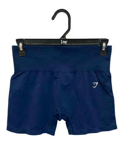 GYMSHARK |S| WAIST 26| WOMEN'S NAVY BLUE SEAMLESS HIGH-WAISTED WORKOUT SHORTS
