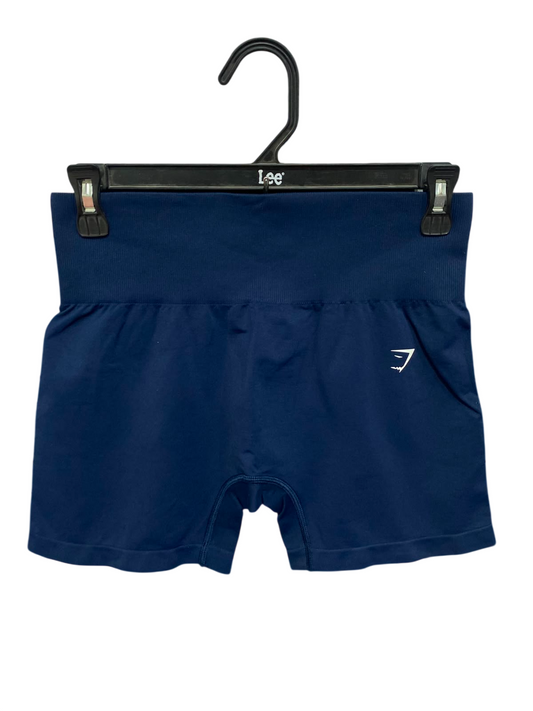 GYMSHARK |S| WAIST 26| WOMEN'S NAVY BLUE SEAMLESS HIGH-WAISTED WORKOUT SHORTS