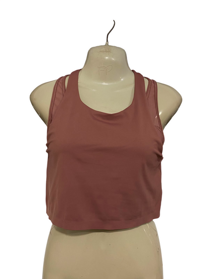 LULULEMON |S| BUST 15| WOMEN'S MAUVE PINK CROPPED RACERBACK ATHLETIC WORKOUT TANK TOP