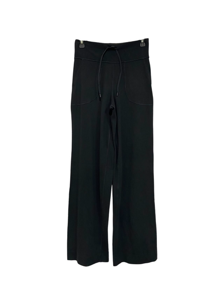 LULULEMON |S| WAIST 26| WOMEN'S BLACK HIGH-WAISTED WIDE-LEG DRAWSTRING ATHLETIC PANTS WITH POCKETS