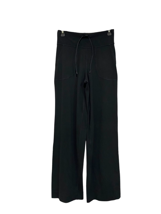 LULULEMON |S| WAIST 26| WOMEN'S BLACK HIGH-WAISTED WIDE-LEG DRAWSTRING ATHLETIC PANTS WITH POCKETS