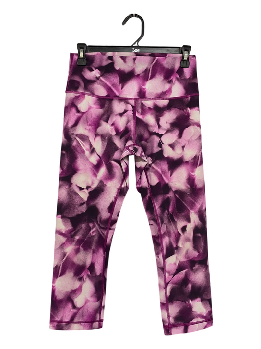LULULEMON |S| WAIST 26| WOMEN'S PURPLE FLORAL PRINT HIGH-WAISTED CAPRI ATHLETIC LEGGINGS