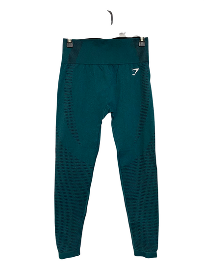 GYMSHARK |S| WAIST 26| WOMEN'S TEAL GREEN SEAMLESS HIGH-WAISTED MESH WORKOUT LEGGINGS