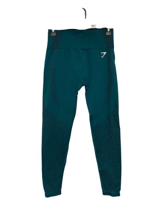 GYMSHARK |S| WAIST 26| WOMEN'S TEAL GREEN SEAMLESS HIGH-WAISTED MESH WORKOUT LEGGINGS