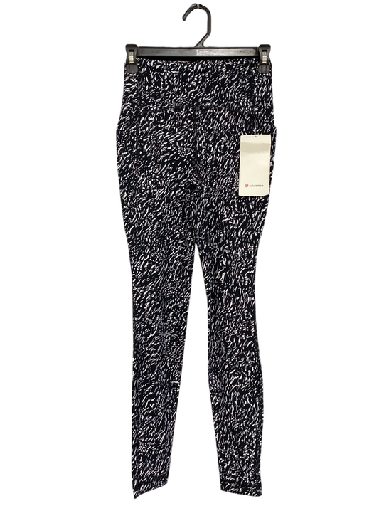 LULULEMON |XS| WAIST 24| WOMEN'S BLACK AND WHITE ABSTRACT PRINT HIGH-WAISTED ATHLETIC LEGGINGS WITH TAGS
