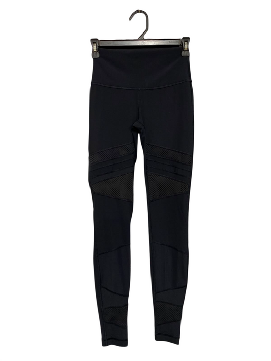 LULULEMON |XS| WAIST 22| WOMEN'S BLACK HIGH-WAISTED MESH PANEL ATHLETIC WORKOUT LEGGINGS