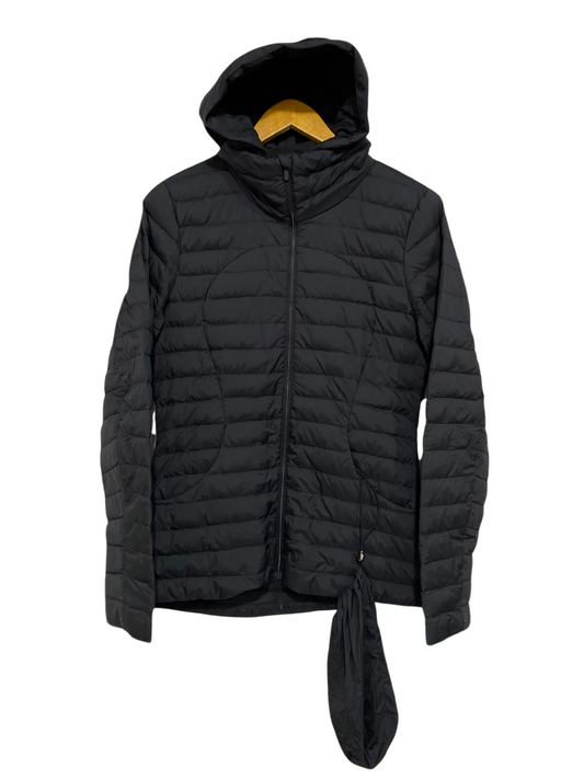 LULULEMON |M| BUST 18| WOMEN'S BLACK LIGHTWEIGHT PUFFER JACKET WITH HOOD AND PACKABLE BAG