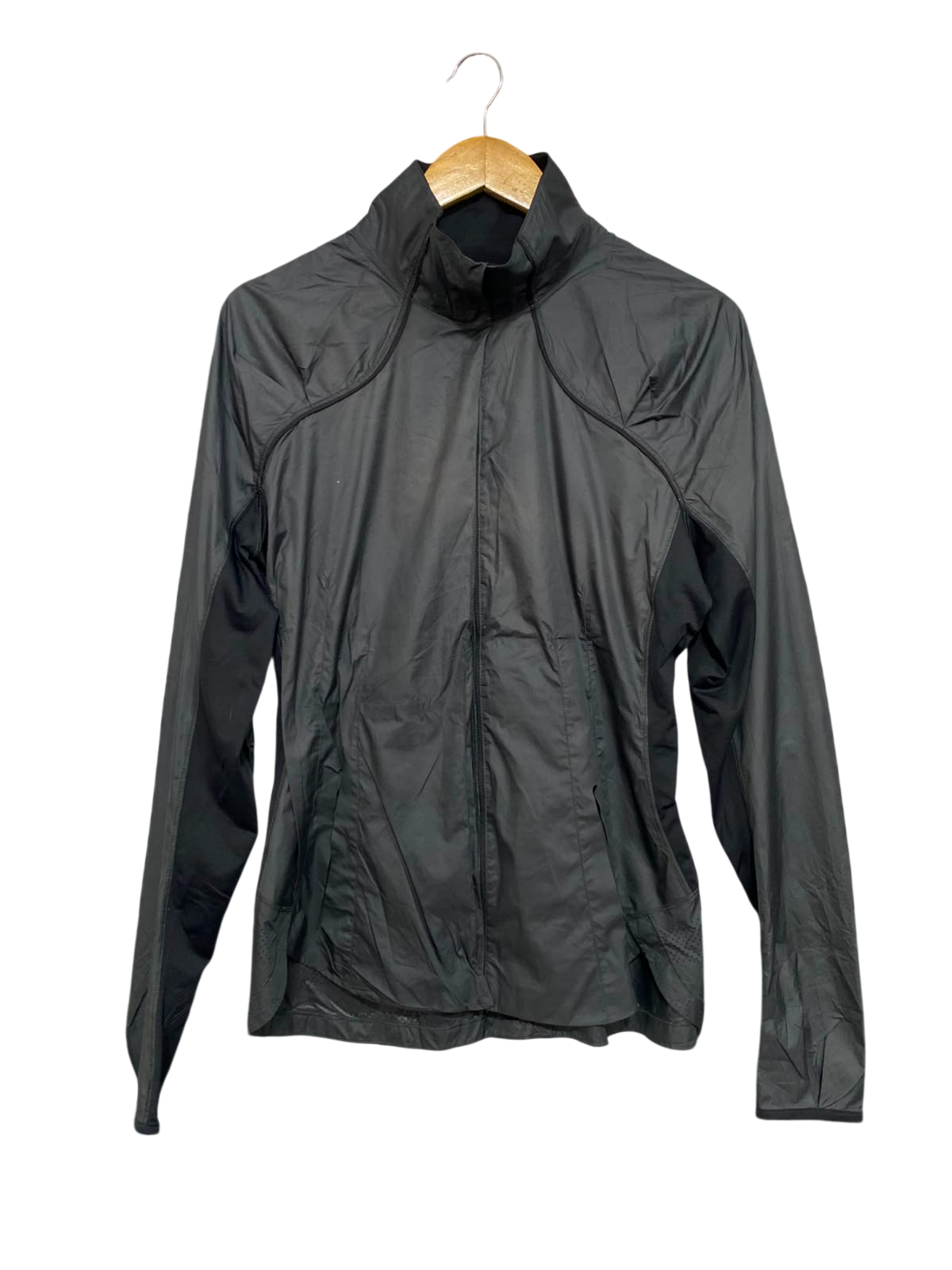 LULULEMON |L| BUST 20| WOMEN'S BLACK LIGHTWEIGHT WINDBREAKER FULL-ZIP ATHLETIC RUNNING JACKET