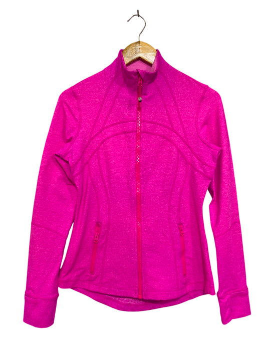 LULULEMON |M| BUST 17| WOMEN'S HOT PINK FULL-ZIP STAND COLLAR ATHLETIC RUNNING JACKET