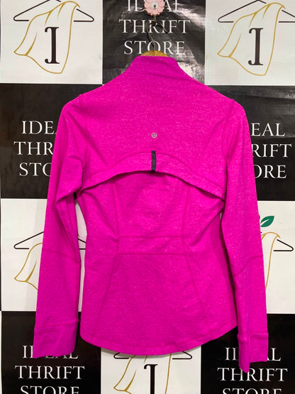 LULULEMON |M| BUST 17| WOMEN'S HOT PINK FULL-ZIP STAND COLLAR ATHLETIC RUNNING JACKET