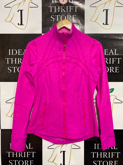 LULULEMON |M| BUST 17| WOMEN'S HOT PINK FULL-ZIP STAND COLLAR ATHLETIC RUNNING JACKET