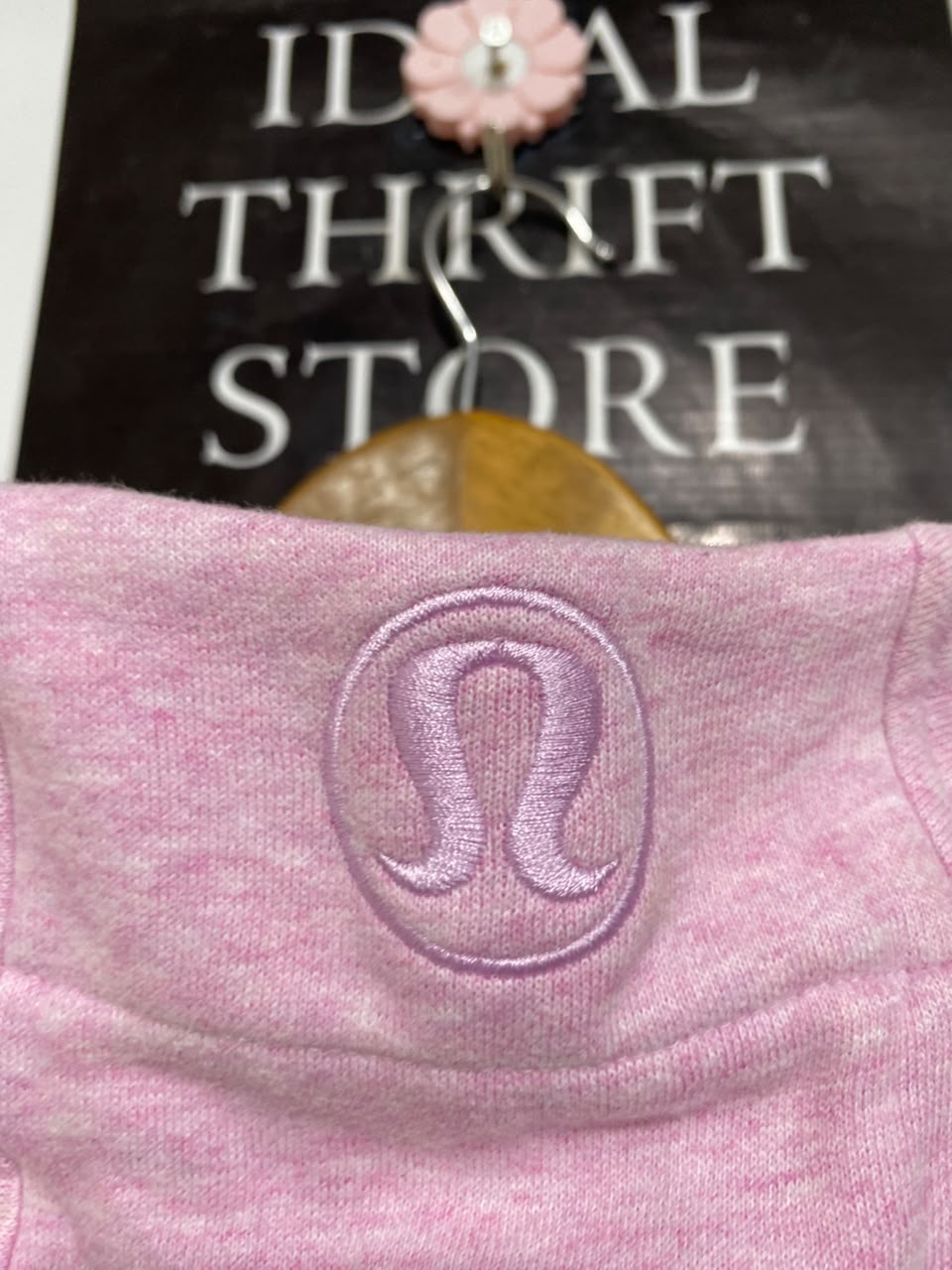LULULEMON |M| BUST 18| WOMEN'S LIGHT PINK FULL-ZIP FLEECE ATHLETIC HOODIE WITH THUMBHOLES