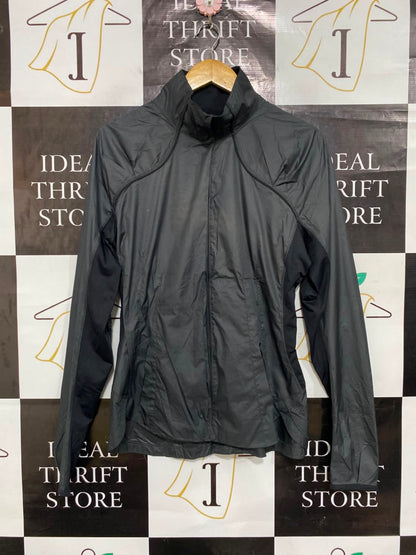 LULULEMON |L| BUST 20| WOMEN'S BLACK LIGHTWEIGHT WINDBREAKER FULL-ZIP ATHLETIC RUNNING JACKET