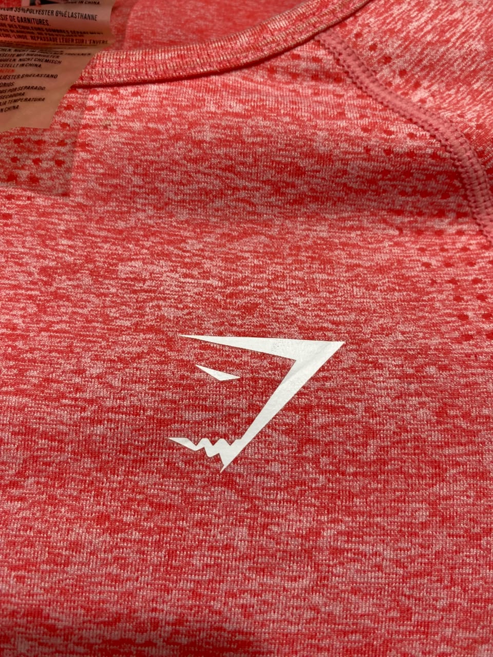 GYMSHARK |S| BUST 14| WOMEN'S CORAL PINK SEAMLESS LONG SLEEVE ATHLETIC WORKOUT TOP WITH THUMBHOLES