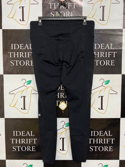 LULULEMON |XL| WAIST 32| WOMEN'S BLACK PLUS SIZE HIGH-WAISTED ATHLETIC RUNNING LEGGINGS WITH POCKETS