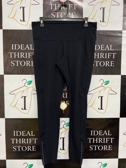 LULULEMON |XL| WAIST 32| WOMEN'S BLACK PLUS SIZE HIGH-WAISTED ATHLETIC RUNNING LEGGINGS WITH POCKETS