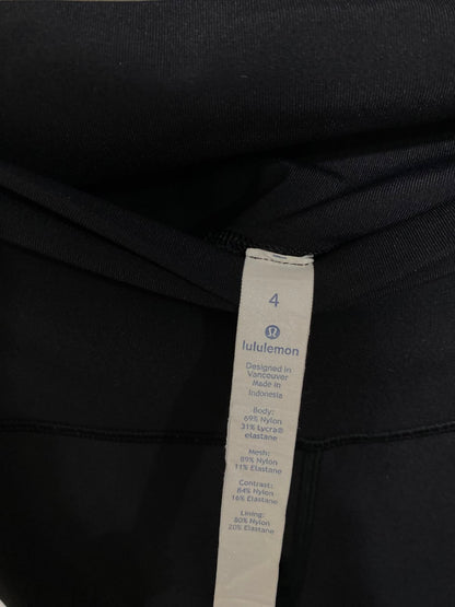 LULULEMON |XS| WAIST 22| WOMEN'S BLACK HIGH-WAISTED MESH PANEL ATHLETIC WORKOUT LEGGINGS