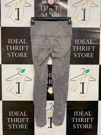 GYMSHARK |XS| WAIST 24| WOMEN'S CHARCOAL GREY HEATHERED SEAMLESS HIGH-WAISTED WORKOUT LEGGINGS