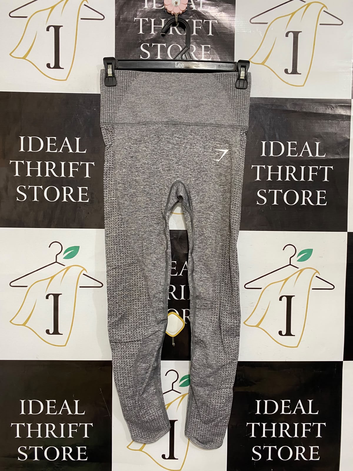 GYMSHARK |XS| WAIST 24| WOMEN'S CHARCOAL GREY HEATHERED SEAMLESS HIGH-WAISTED WORKOUT LEGGINGS
