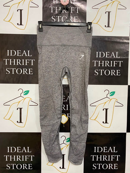 GYMSHARK |XS| WAIST 24| WOMEN'S CHARCOAL GREY HEATHERED SEAMLESS HIGH-WAISTED WORKOUT LEGGINGS
