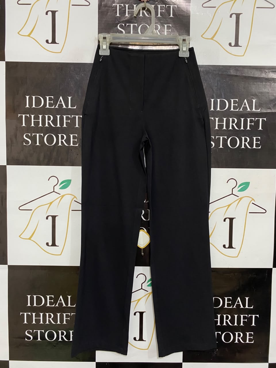 LULULEMON |XXS| WAIST 20| WOMEN'S BLACK HIGH-WAISTED STRAIGHT LEG DRESS PANTS WITH ZIPPER POCKETS