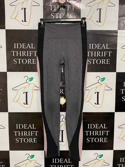LULULEMON |S| WAIST 26| WOMEN'S CHARCOAL GREY AND BLACK COLORBLOCK HIGH-WAISTED WORKOUT LEGGINGS