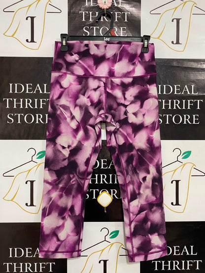 LULULEMON |S| WAIST 26| WOMEN'S PURPLE FLORAL PRINT HIGH-WAISTED CAPRI ATHLETIC LEGGINGS