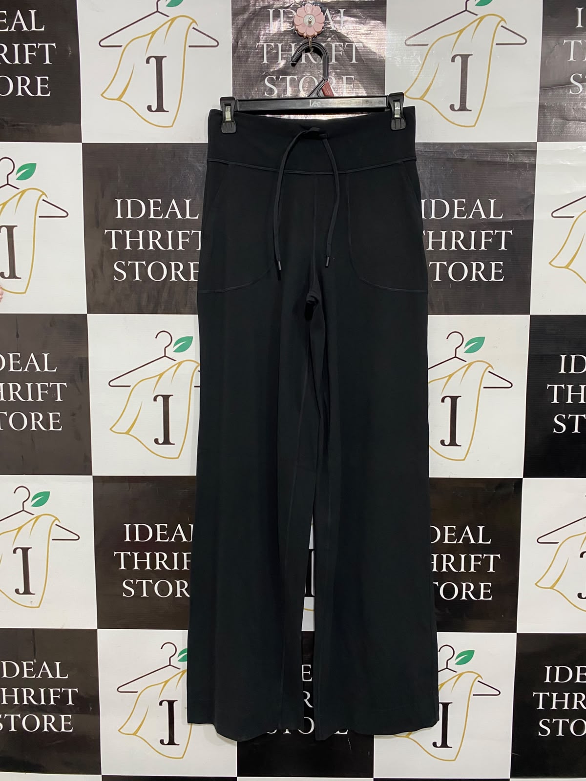 LULULEMON |S| WAIST 26| WOMEN'S BLACK HIGH-WAISTED WIDE-LEG DRAWSTRING ATHLETIC PANTS WITH POCKETS