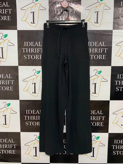 LULULEMON |S| WAIST 26| WOMEN'S BLACK HIGH-WAISTED WIDE-LEG DRAWSTRING ATHLETIC PANTS WITH POCKETS