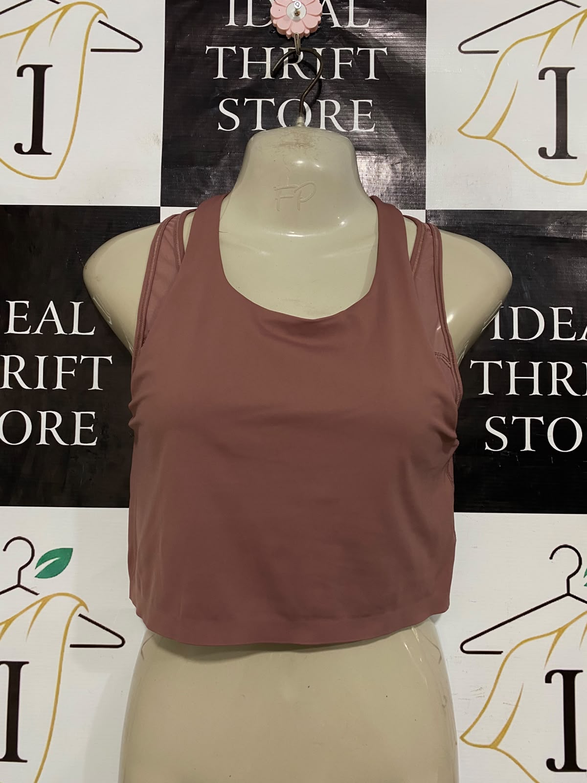 LULULEMON |S| BUST 15| WOMEN'S MAUVE PINK CROPPED RACERBACK ATHLETIC WORKOUT TANK TOP