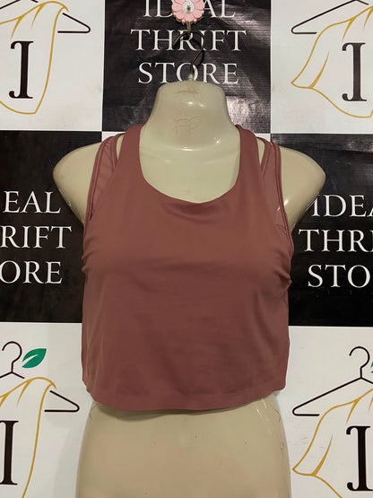 LULULEMON |S| BUST 15| WOMEN'S MAUVE PINK CROPPED RACERBACK ATHLETIC WORKOUT TANK TOP