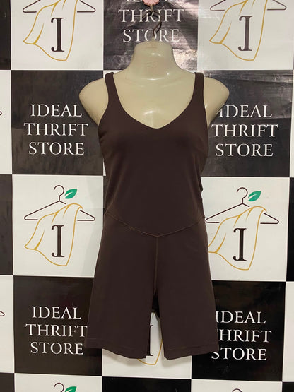 LULULEMON |M| BUST 15| WOMEN'S CHOCOLATE BROWN ONE-PIECE ATHLETIC ROMPER / ONESIE