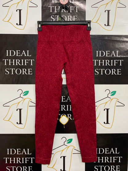GYMSHARK |XS| WAIST 22| WOMEN'S RED HEATHERED SEAMLESS HIGH-WAISTED WORKOUT LEGGINGS