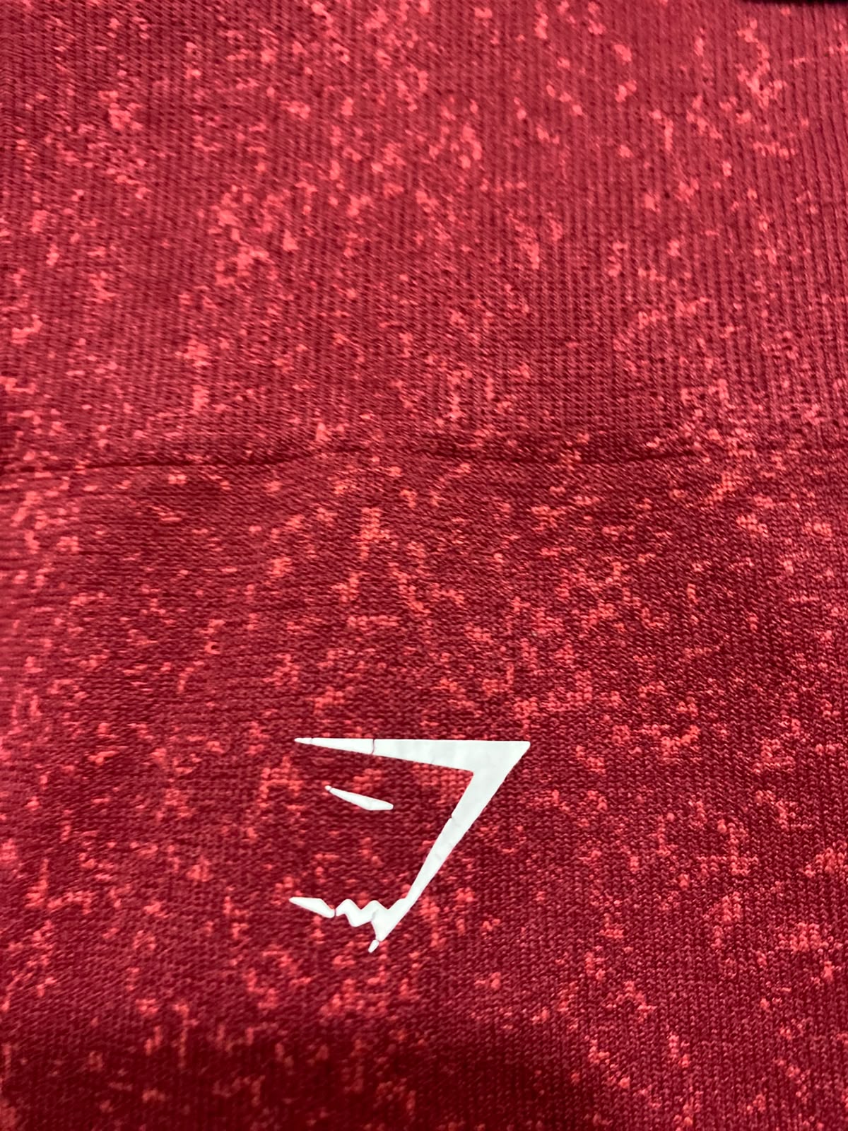 GYMSHARK |XS| WAIST 22| WOMEN'S RED HEATHERED SEAMLESS HIGH-WAISTED WORKOUT LEGGINGS