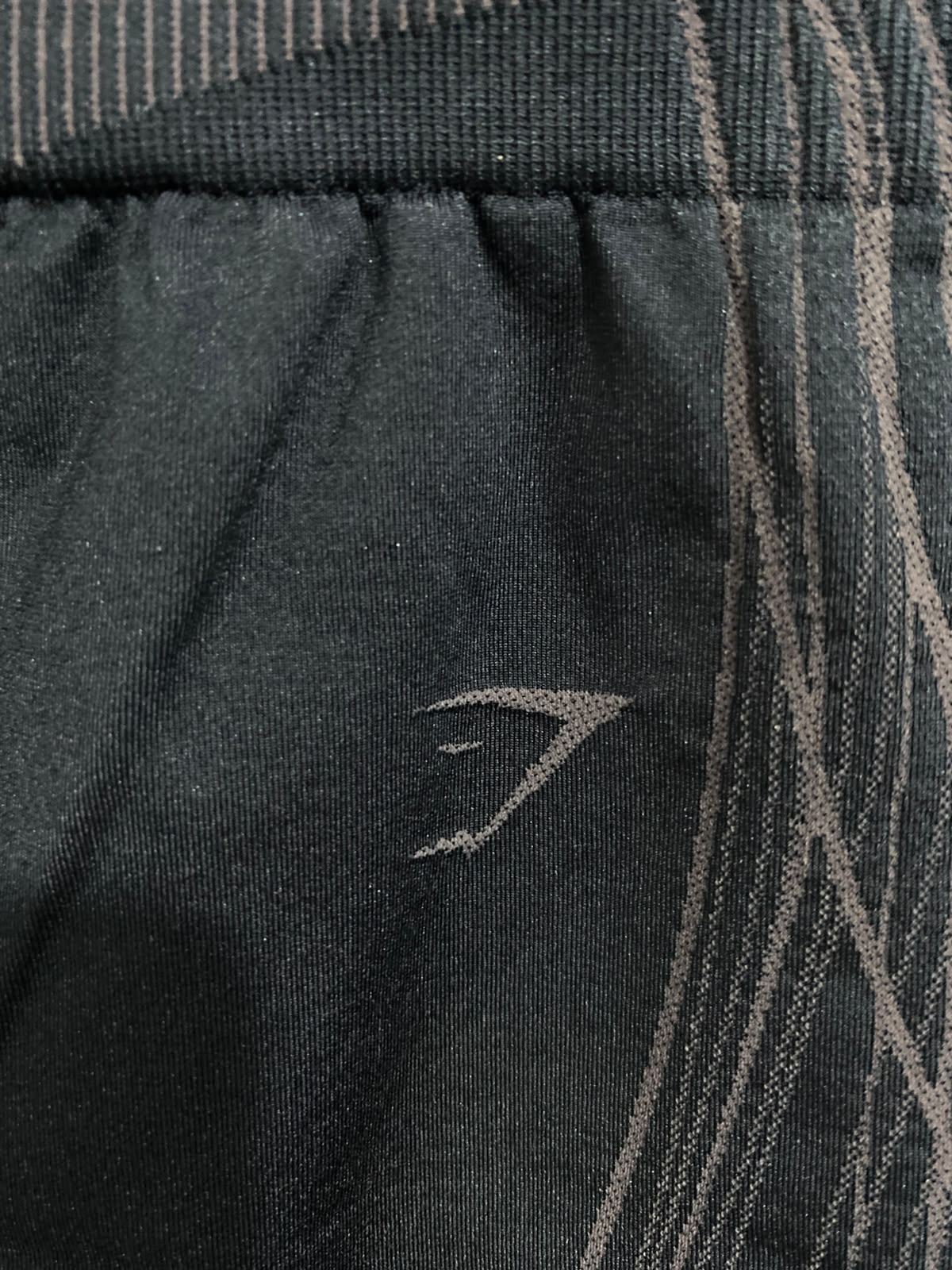 GYMSHARK |XS| WAIST 22| WOMEN'S BLACK/CHARCOAL CONTOUR GRAPHIC SEAMLESS HIGH-WAISTED BIKER SHORTS