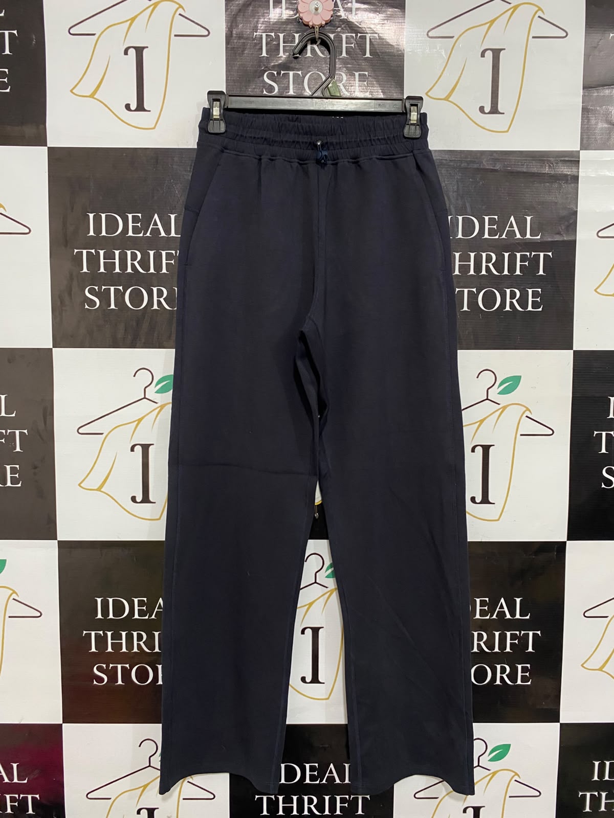 LULULEMON |XS| WAIST 24| WOMEN'S BLACK HIGH-WAISTED STRAIGHT-LEG ATHLETIC SWEATPANTS WITH DRAWSTRING