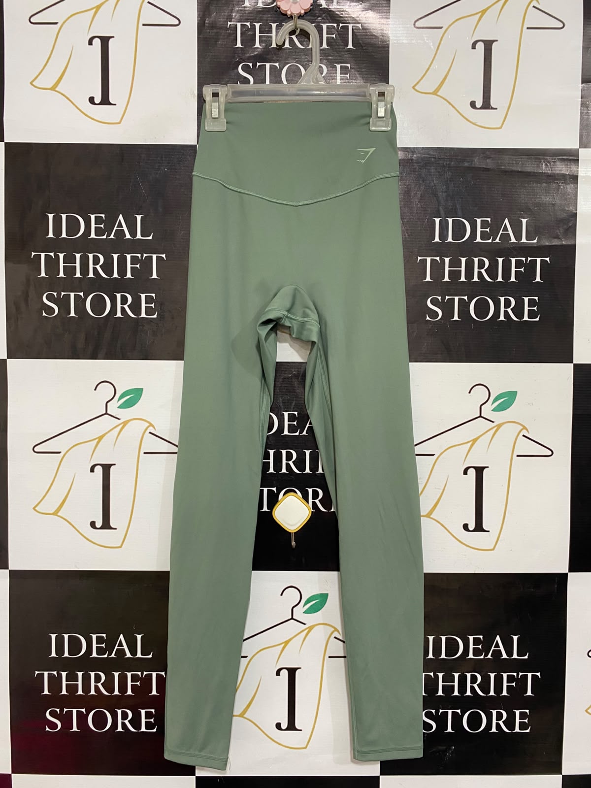 GYMSHARK |XS| WAIST 20| WOMEN'S SAGE GREEN HIGH-WAISTED ATHLETIC WORKOUT LEGGINGS