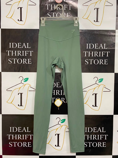 GYMSHARK |XS| WAIST 20| WOMEN'S SAGE GREEN HIGH-WAISTED ATHLETIC WORKOUT LEGGINGS