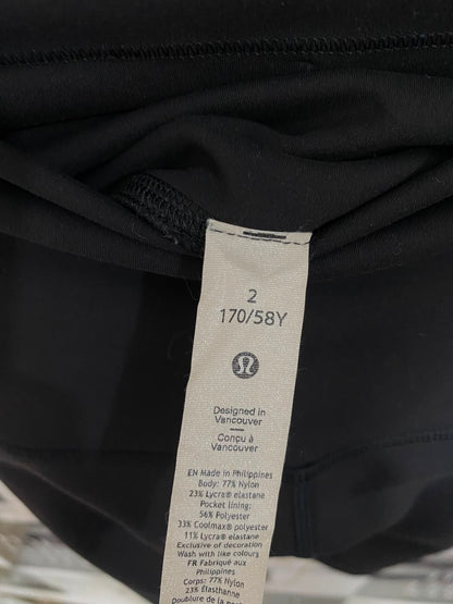 LULULEMON |XXS| WAIST 20| WOMEN'S BLACK HIGH-WAISTED MID-THIGH BIKER SHORTS