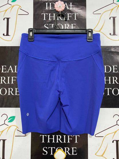 LULULEMON |M| WAIST 28| WOMEN'S VIBRANT ROYAL BLUE HIGH-WAISTED MID-THIGH BIKER SHORTS
