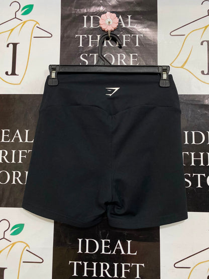 GYMSHARK |XS| WAIST 24| WOMEN'S BLACK HIGH-WAISTED ATHLETIC BIKER SHORTS