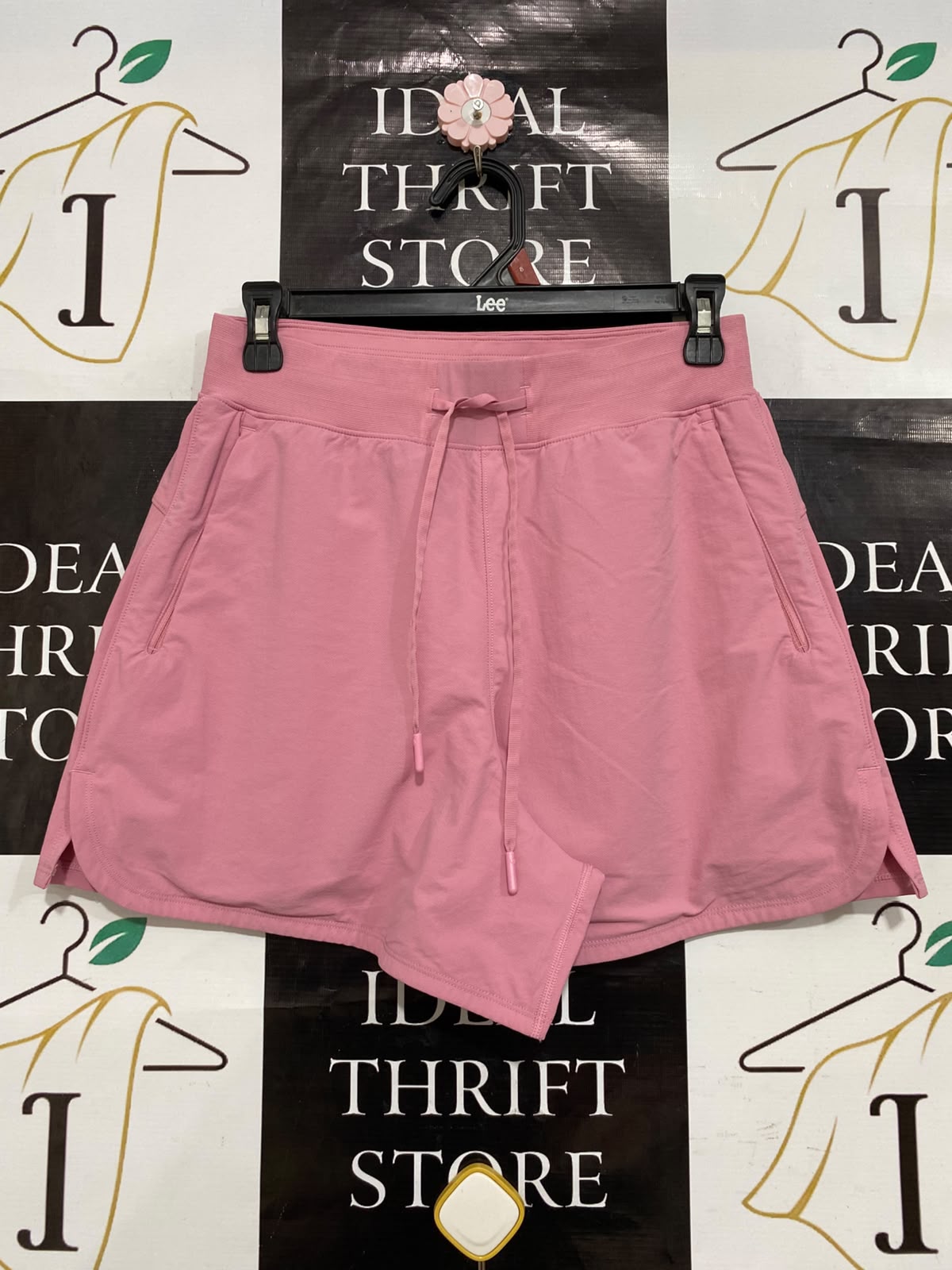 LULULEMON |S| WAIST 26| WOMEN'S DUSTY PINK HIGH-WAISTED DRAWSTRING RUNNING SHORTS WITH POCKETS