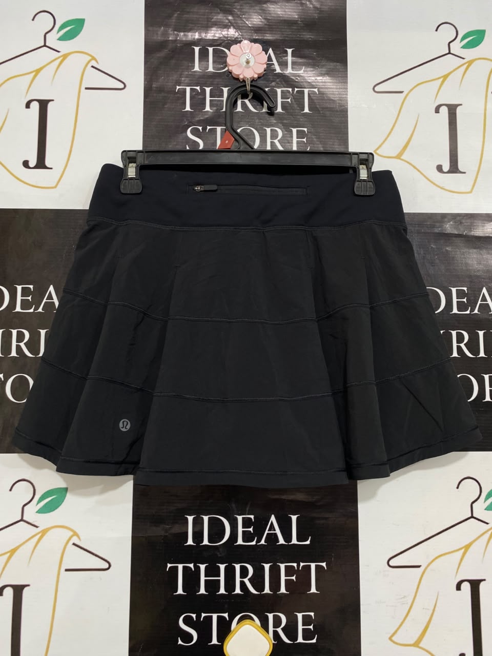 LULULEMON |M| WAIST 28| WOMEN'S BLACK HIGH-WAISTED TIERED ATHLETIC ATHLEISURE TENNIS SKORT