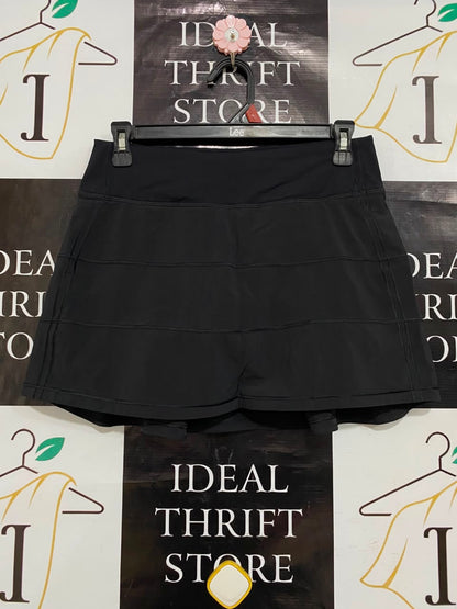 LULULEMON |M| WAIST 28| WOMEN'S BLACK HIGH-WAISTED TIERED ATHLETIC ATHLEISURE TENNIS SKORT