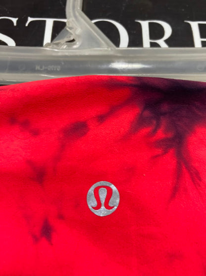 LULULEMON |XS| WAIST 22| WOMEN'S CORAL RED AND BLACK TIE-DYE HIGH-WAISTED ATHLETIC LEGGINGS