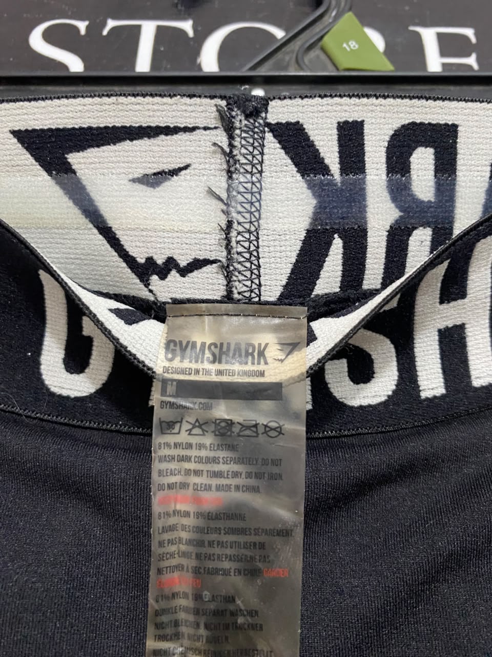 GYMSHARK |M| WAIST 29| BLACK LOGO BAND SEAMLESS HIGH-WAISTED LEGGINGS